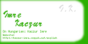 imre kaczur business card